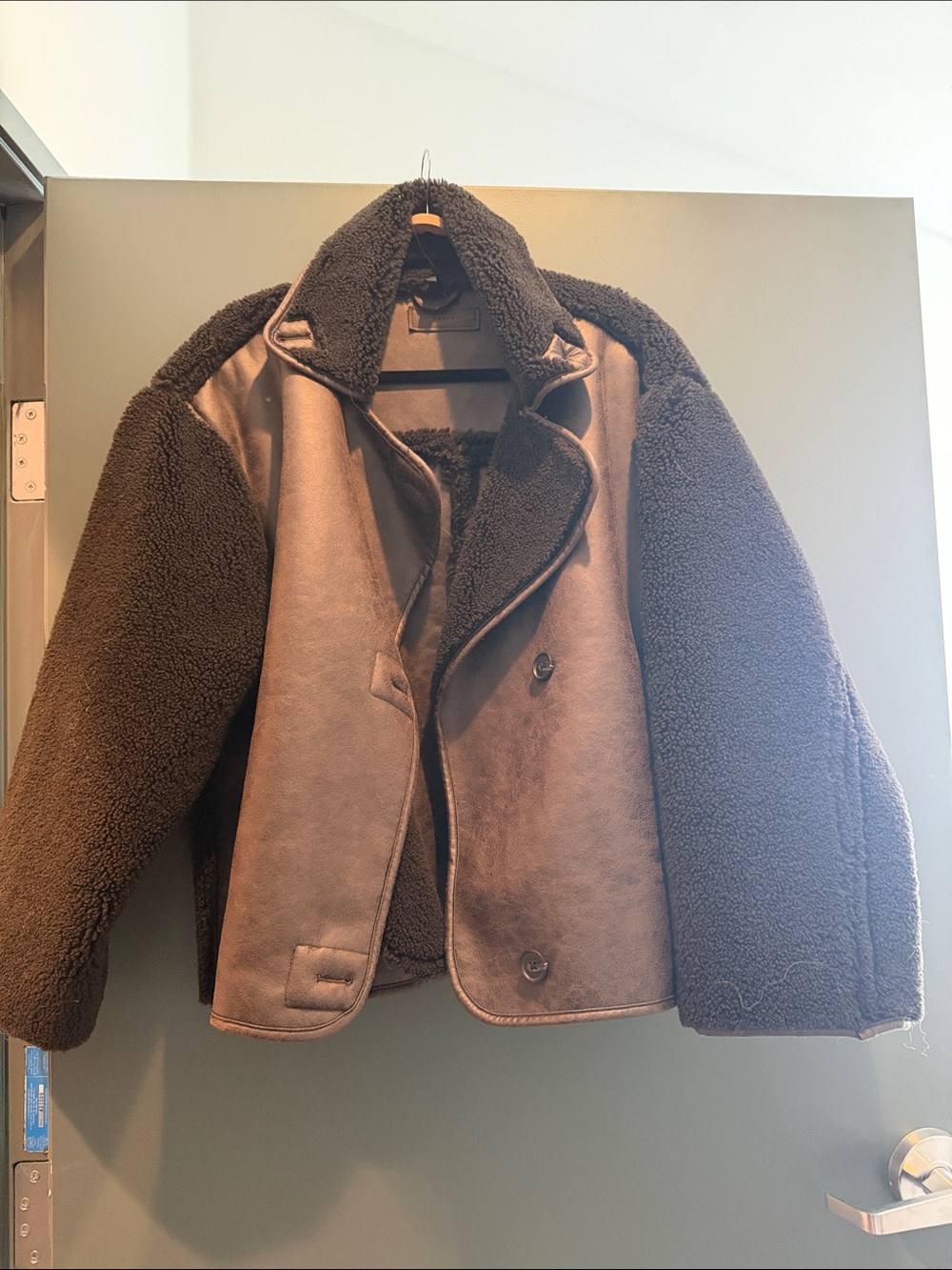 BlankNYC Faux Shearling Jacket — Dark Brown